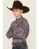 Image #2 - Cinch Boys' Paisley Print Long Sleeve Button-Down Western Shirt, Grey, hi-res