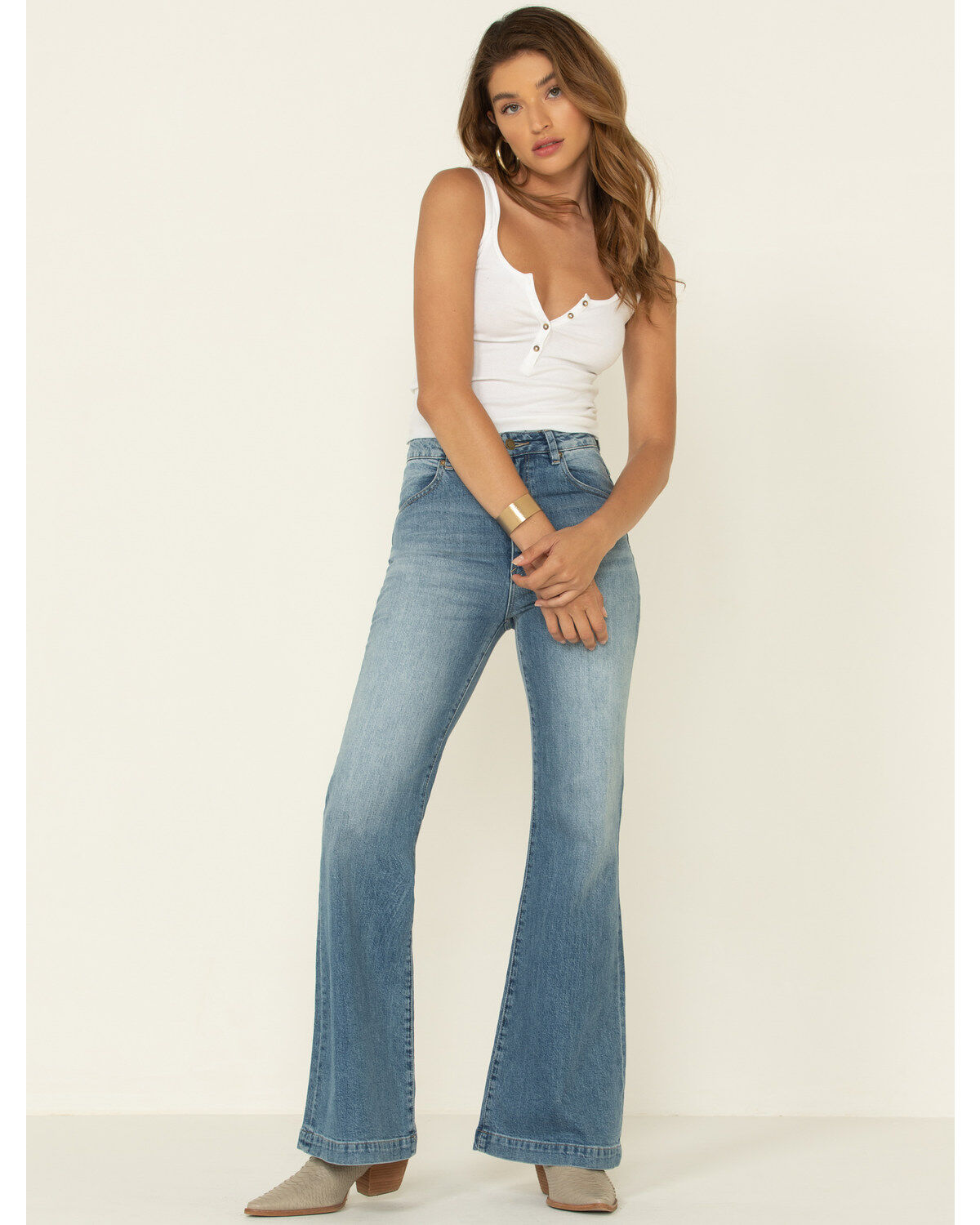 Rolla's Women's Medium East Coast Flare Jeans, Blue, hi-res