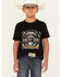 Image #1 - Rock & Roll Denim Boys' Dale Brisby Rodeo Time Short Sleeve Graphic T-Shirt, Black, hi-res