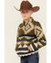 Image #1 - Wrangler Boys Southwestern Print Sherpa Pullover , Green, hi-res