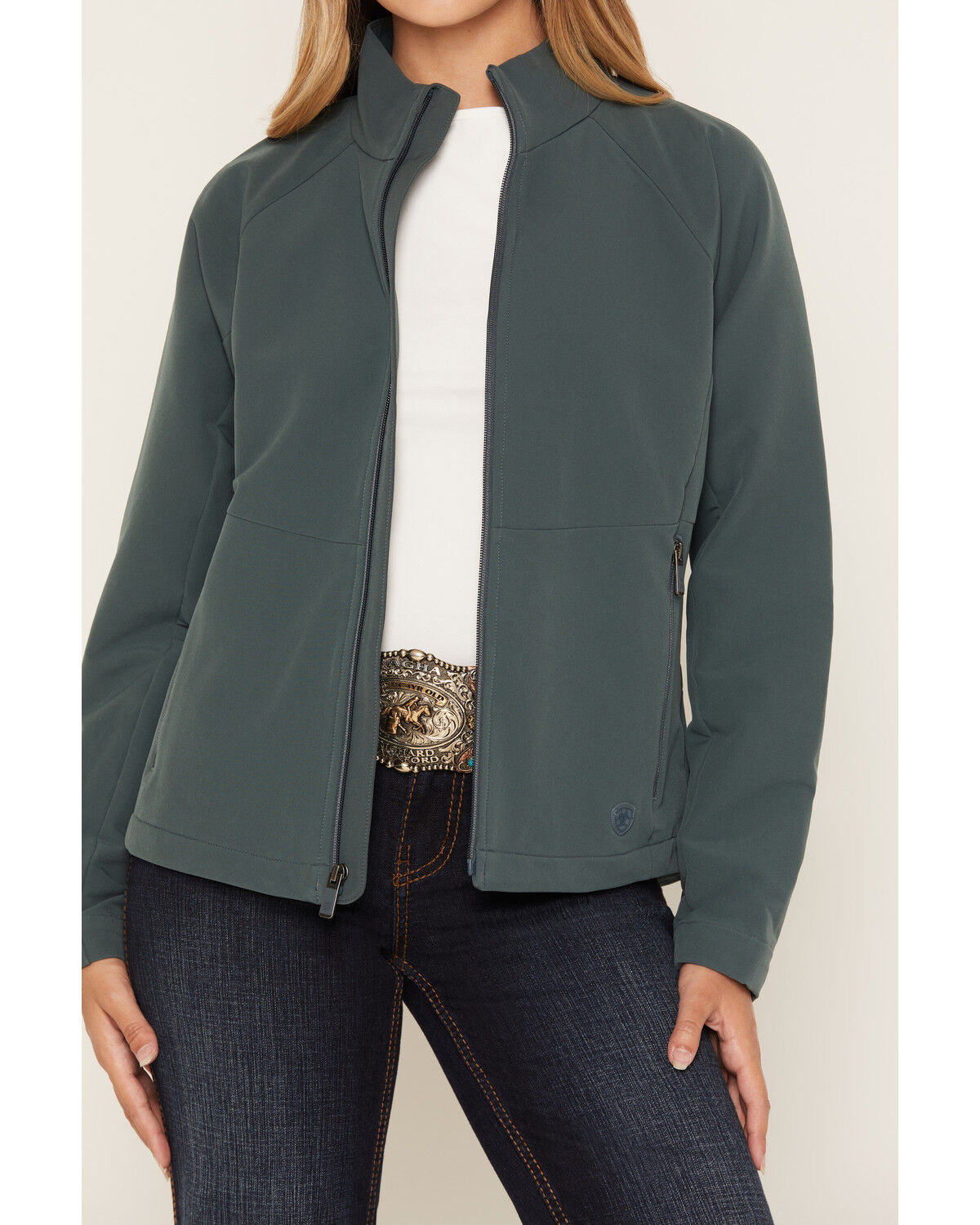 Image #3 - Ariat Women's Atlas Concealed Carry Softshell Jacket, Dark Blue, hi-res