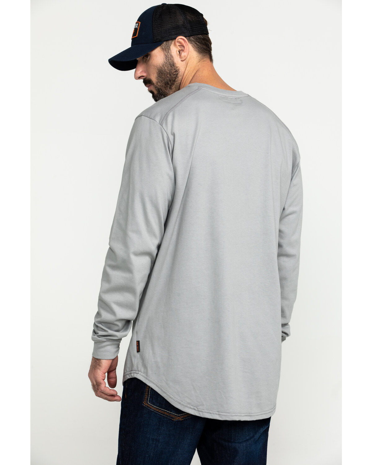 Image #2 - Hawx Men's FR Pocket Long Sleeve Work T-Shirt, Silver, hi-res