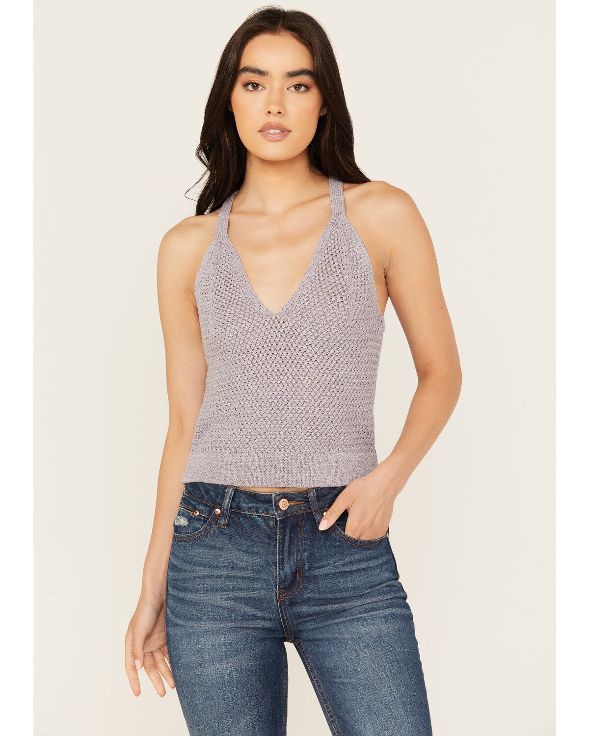 Cleo + Wolf Women's Sweater Knit Tank, Light Purple, hi-res