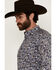Image #2 - Ariat Men's Creighton Paisley Print Long Sleeve Button-Down Western Shirt, Navy, hi-res