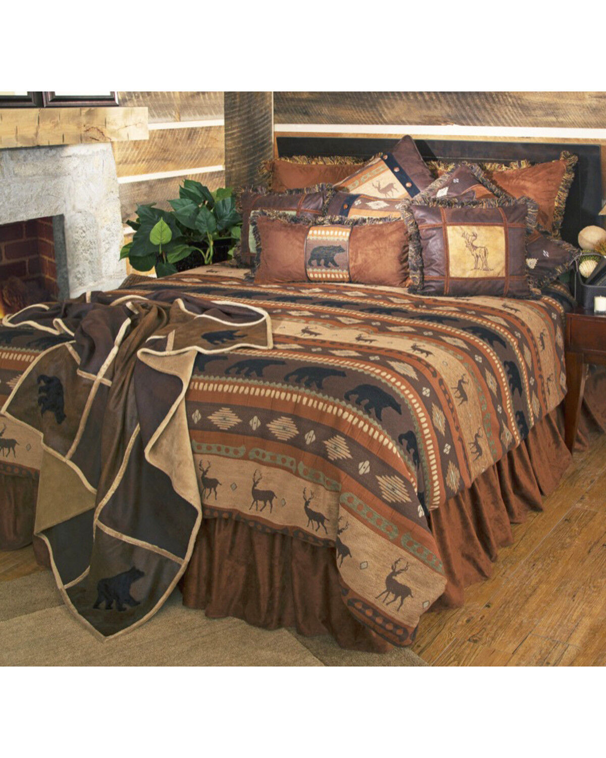 Carstens Autumn Trails King Bedding - 5 Piece Set, Rust Copper, hi-res