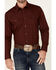 Image #3 - Gibson Men's Basic Solid Long Sleeve Pearl Snap Western Shirt, Burgundy, hi-res