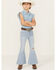 Image #1 - Shyanne Little Girls' Destructed Knee Flare Jeans , Light Wash, hi-res