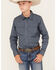 Image #1 - Cody James Boys' Cowboy Long Sleeve Snap Western Shirt, Steel Blue, hi-res