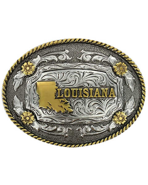 Image #1 - Cody James Men's Antiqued Oval Louisiana Belt Buckle, Multi, hi-res