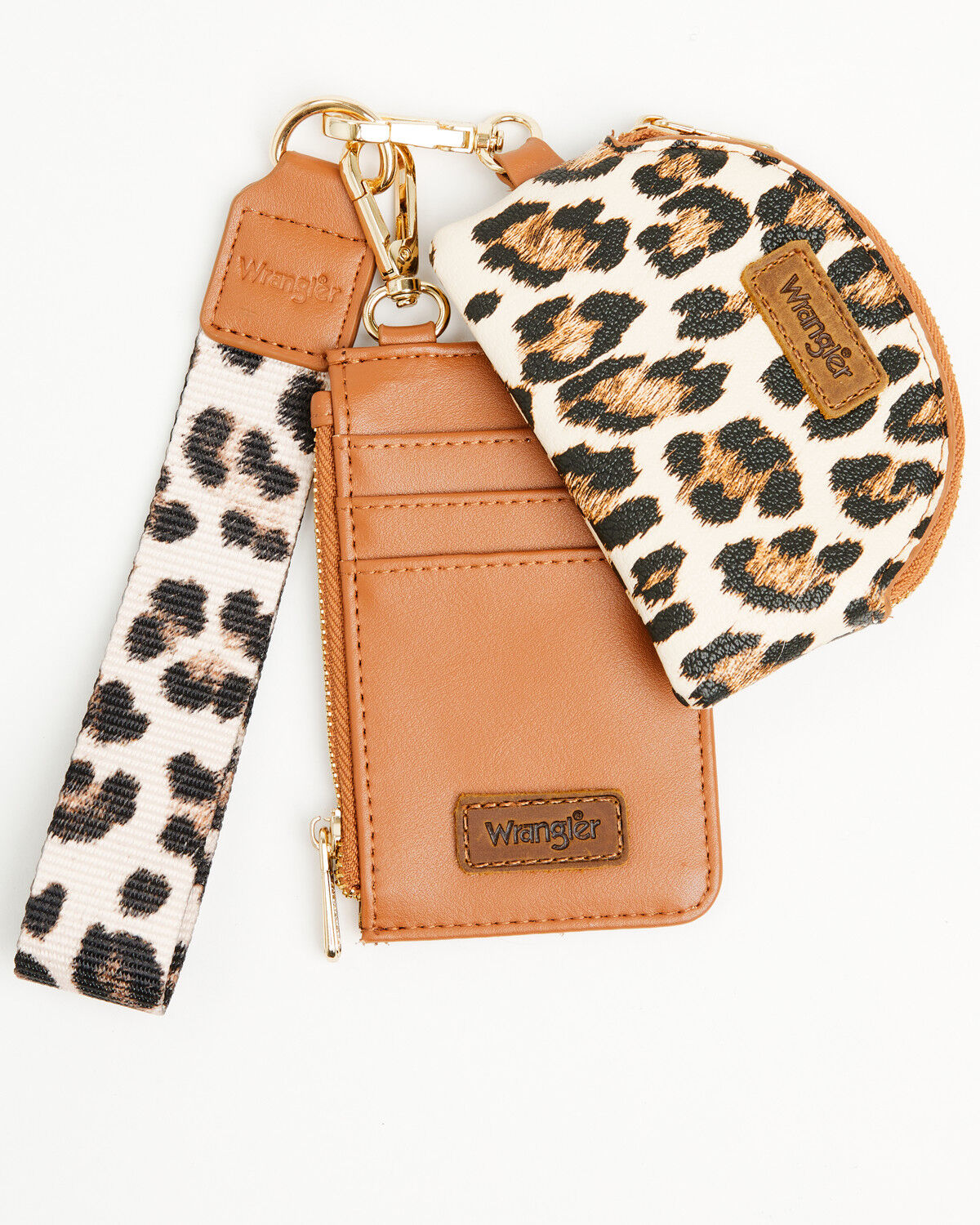 Image #2 - Wrangler Women's Boot Barn Exclusive Leopard Print Keychain Coin Wallet, Brown, hi-res