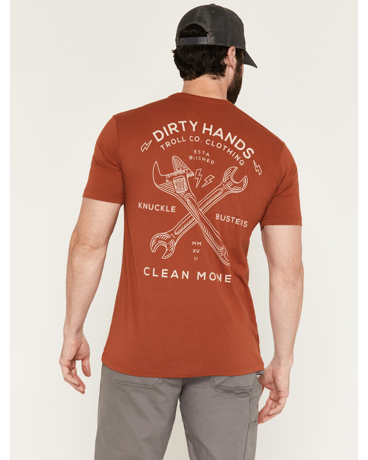 Image #1 - Troll Co Men's Twisting Wrenches Short Sleeve Graphic Work T-Shirt, Red, hi-res