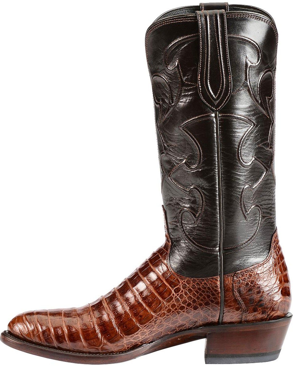 Image #3 - Lucchese Handmade 1883 Caiman Belly Cowboy Boots - Medium Toe, Sienna, hi-res