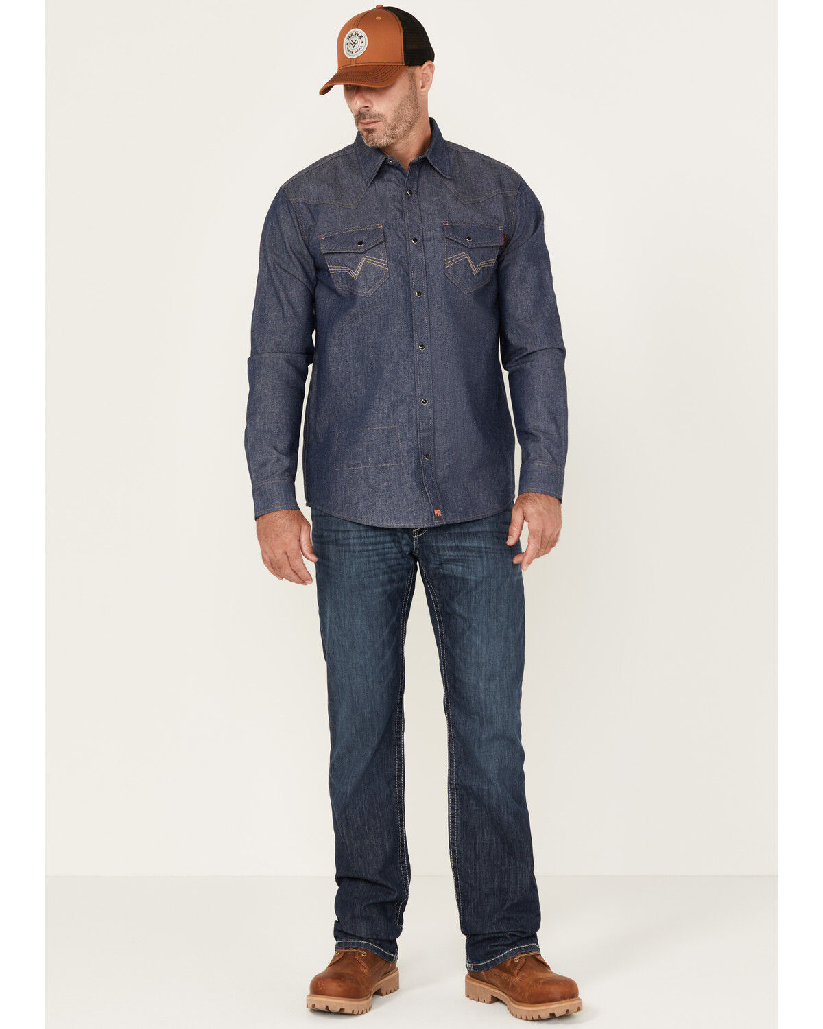Image #1 - Ariat Men's FR M4 Boundary Low Rise Bootcut Jeans, Blue, hi-res