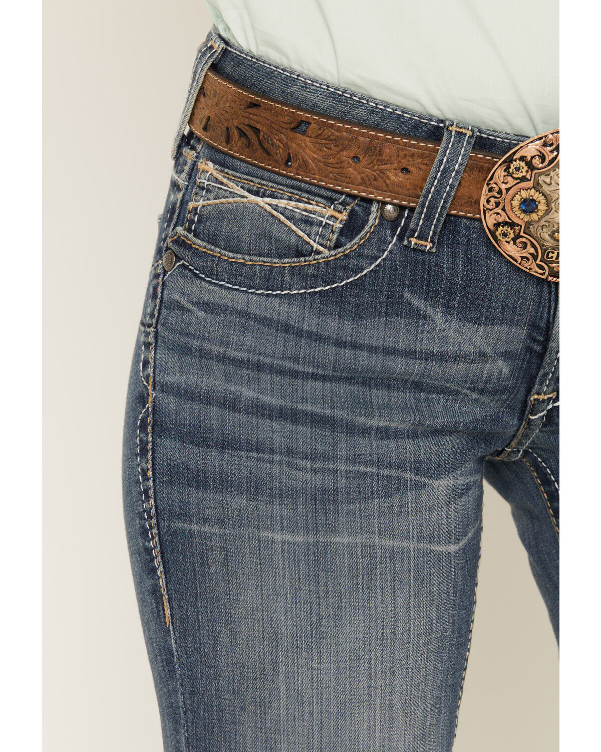 Image #2 - Ariat Women's Rainstorm Boot Cut Riding Jeans, Denim, hi-res