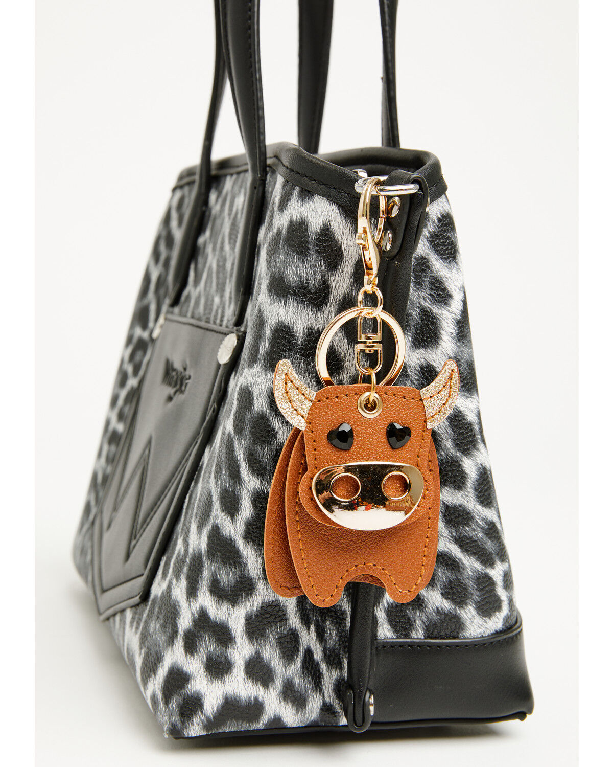 Shyanne Women's Bull Stacked Bag Charm, Brown, hi-res