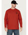 Image #2 - Hawx Men's Linear Logo Long Sleeve Graphic Work T-Shirt , Red, hi-res