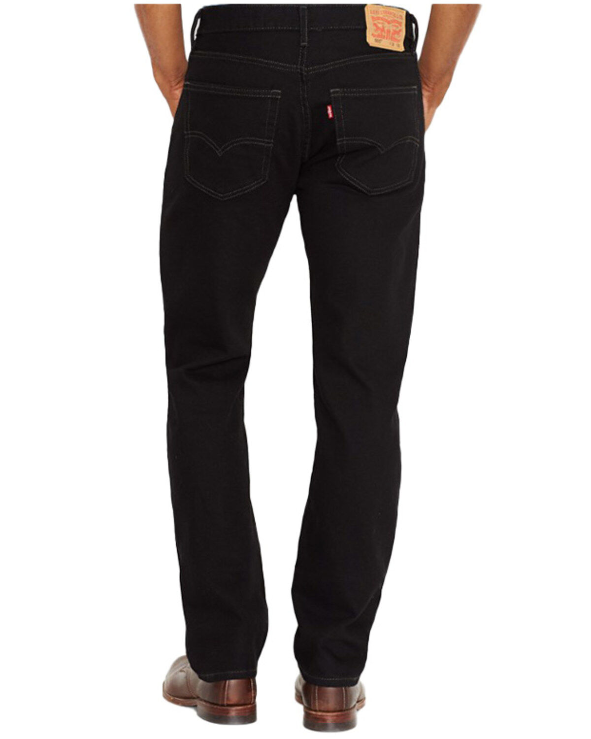 Image #3 - Levi's Men's 505 Prewashed Regular Straight Leg Denim Jeans, Black Out, hi-res