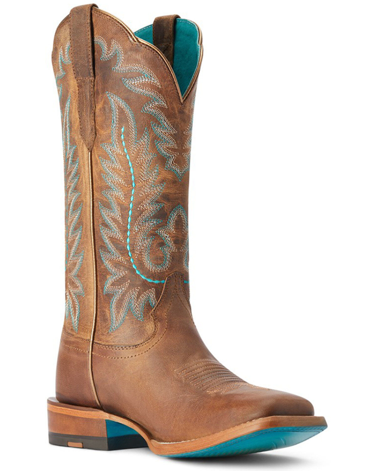 Image #1 - Ariat Women's Frontier Tilly TEK Step Western Boots - Broad Square Toe, Tan, hi-res