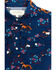 Image #2 - Shyanne Infant Girls' Horse Floral Short Sleeve Pearl Snap Onesie, Dark Blue, hi-res