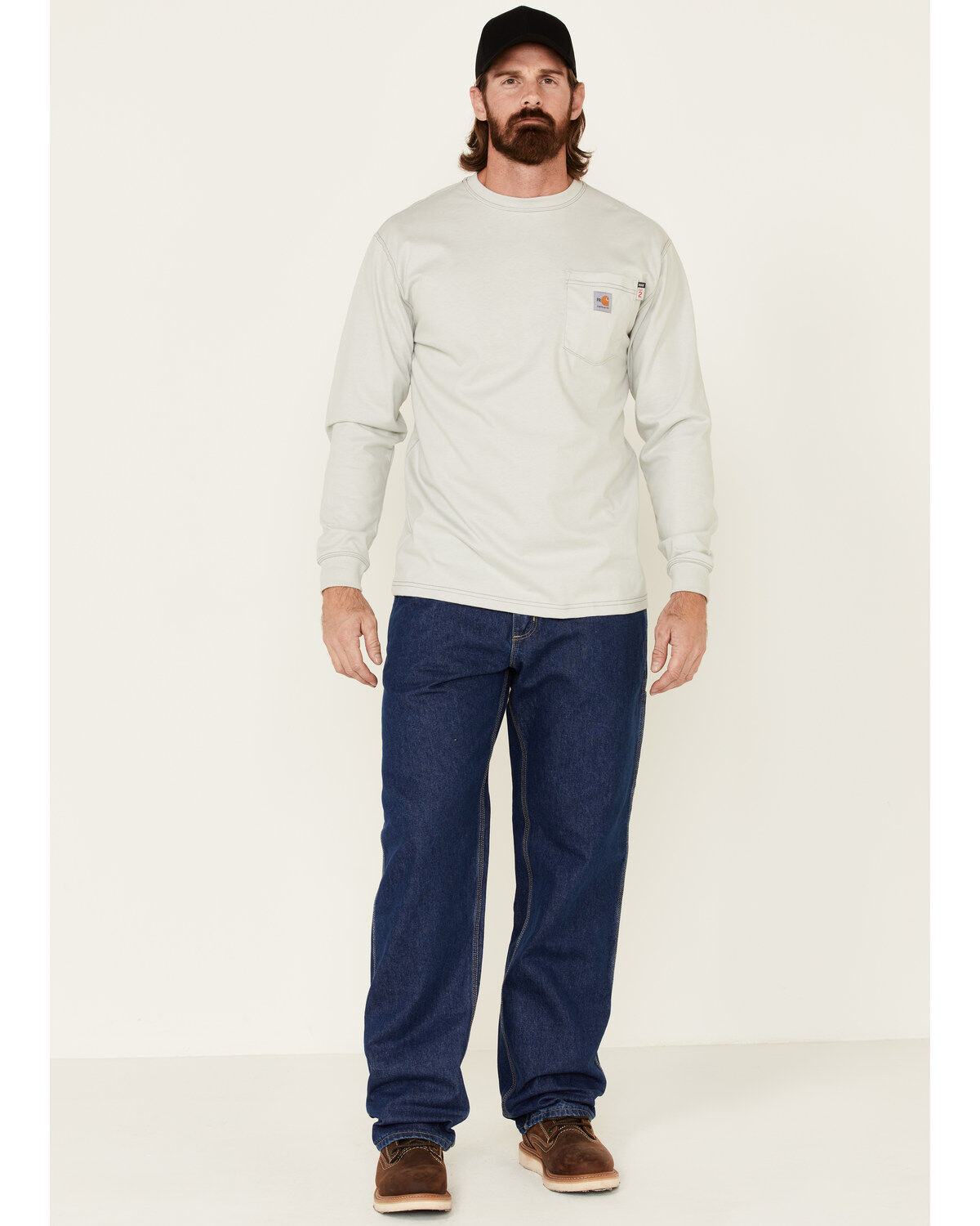 Image #1 - Carhartt Men's Flame-Resistant Denim Dungaree Work Pants, Denim, hi-res
