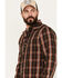 Image #2 - Resistol Men's Lamar Plaid Button Down Western Shirt , Rust Copper, hi-res