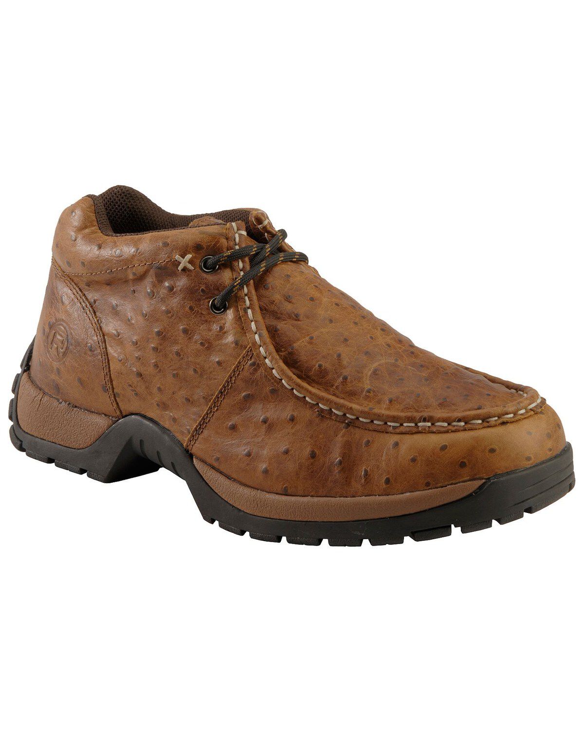 Roper Men's Ostrich Print Chukka Casual Boots, Brown, hi-res