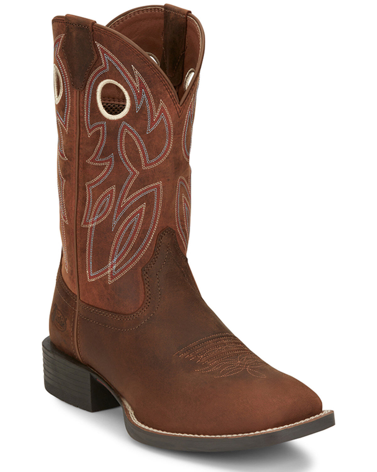 Image #1 - Justin Men's Stampede Bowline Western Boots - Broad Square Toe, Brown, hi-res