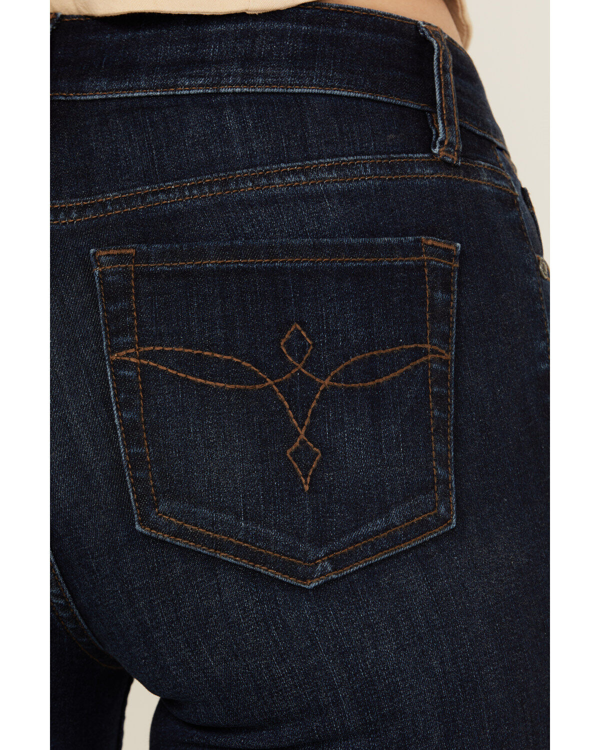 Image #4 - Shyanne Women's Luna High Rise Flare Stretch Denim Jeans, Dark Wash, hi-res