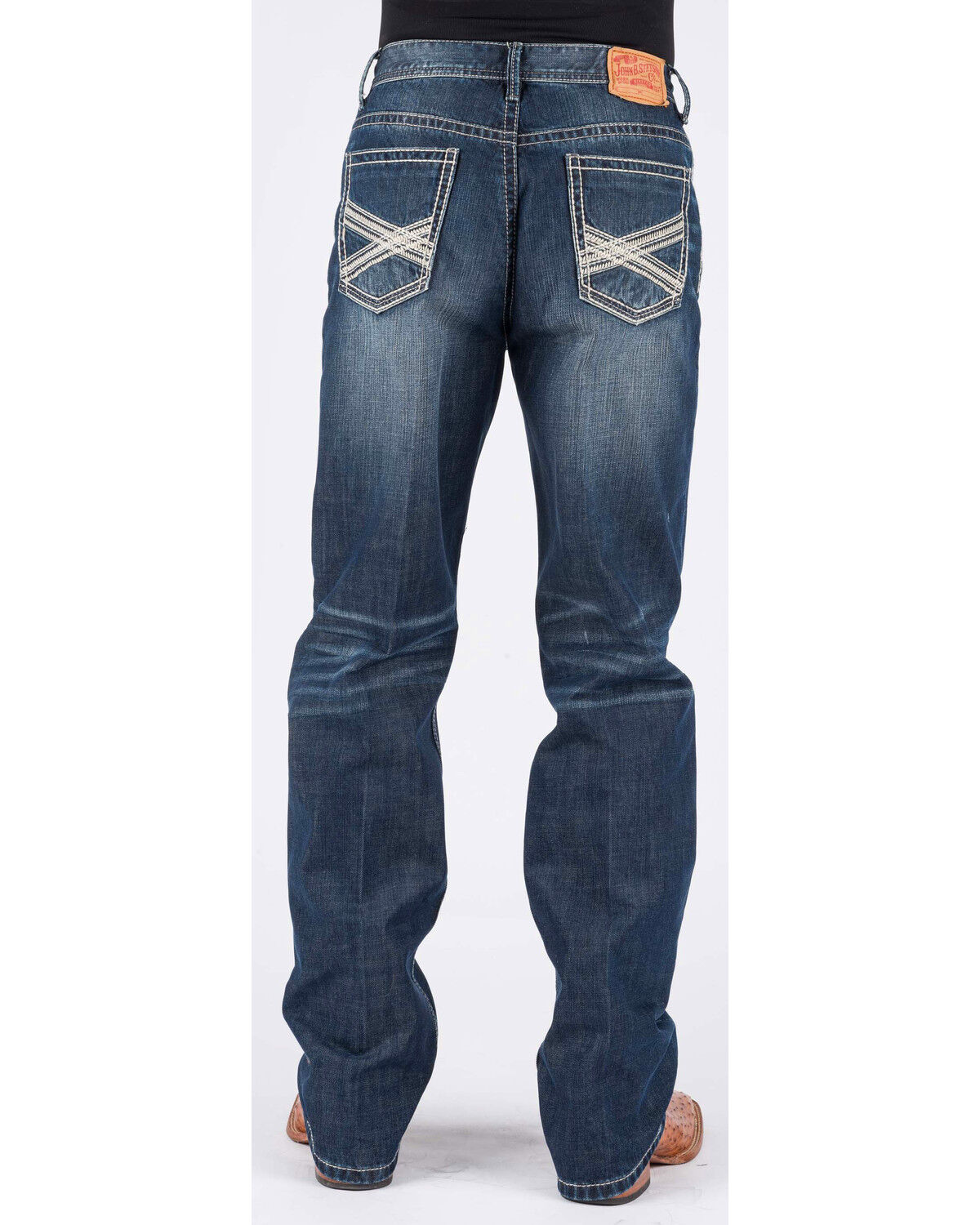 Image #1 - Stetson Men's 1520 Standard Fit Straight Jeans, Blue, hi-res