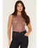 Image #1 - Youth In Revolt Women's Boot Stitch Mesh Tank Top, Brown, hi-res