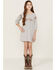 Image #1 - Roper Girls' Cotton Millenge Empire 3/4 Sleeve Dress, Grey, hi-res