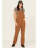 Image #1 - Lucky Brand Workwear Women's Broken Canvas Work Overalls, Camel, hi-res