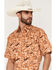 Image #2 - Ely Walker Men's Desert Camo Print Short Sleeve Pearl Snap Western Shirt, Tan, hi-res