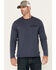 Image #1 - Lucky Brand Workwear Men's Solid Core Logo Long Sleeve Work Shirt, Blue, hi-res