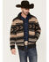 Image #1 - Cinch Men's Full-Zip Striped Sweater, Charcoal, hi-res