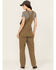 Image #4 - Lucky Brand Workwear Women's Broken Canvas Work Overalls, Olive, hi-res