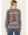 Image #1 - Cleo + Wolf Women's Double Shot Long Sleeve Crew Neck Graphic Sweatshirt, Dark Grey, hi-res