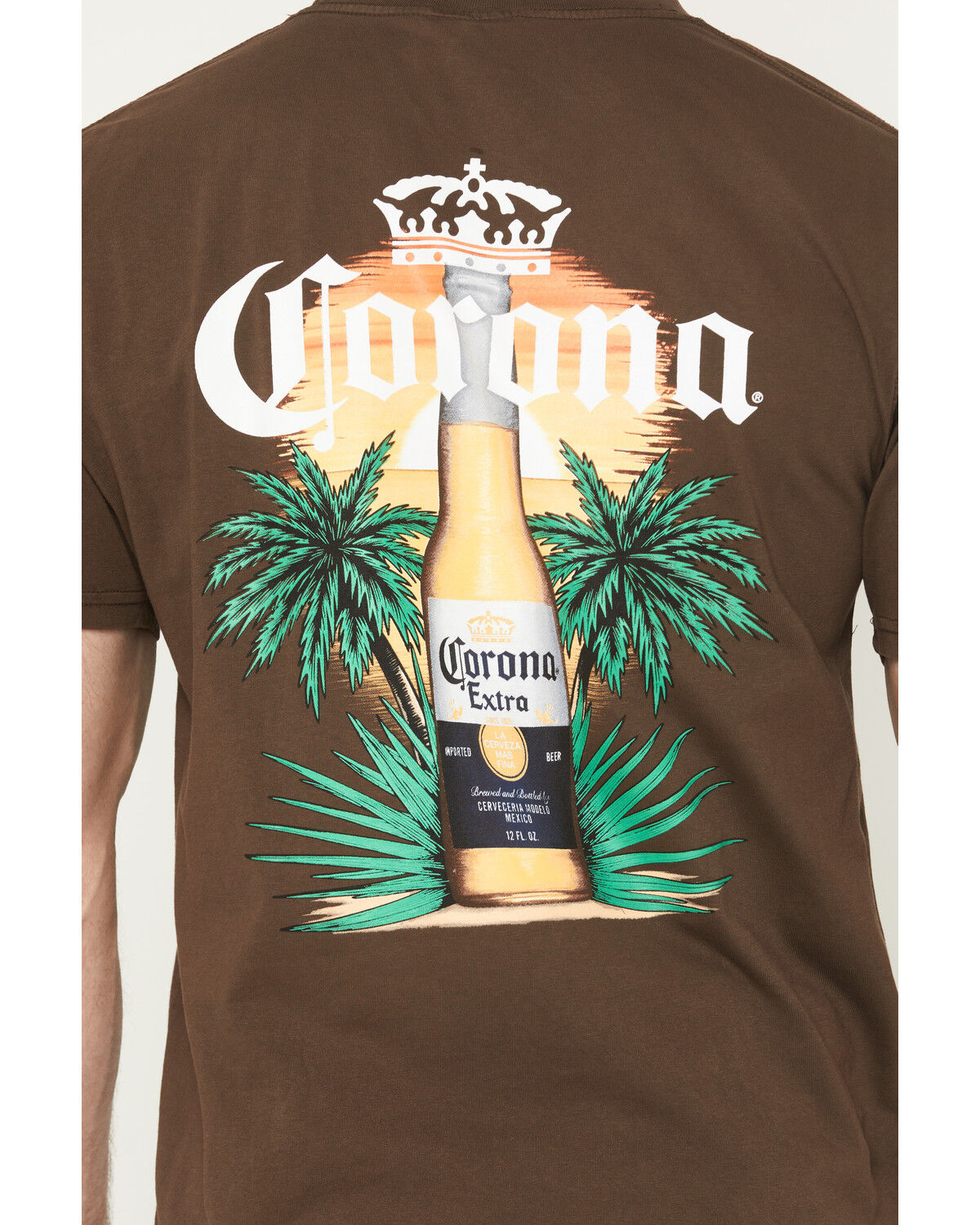 Image #4 - Corona Men's Bottle Sunset Short Sleeve Graphic T-Shirt, Dark Brown, hi-res