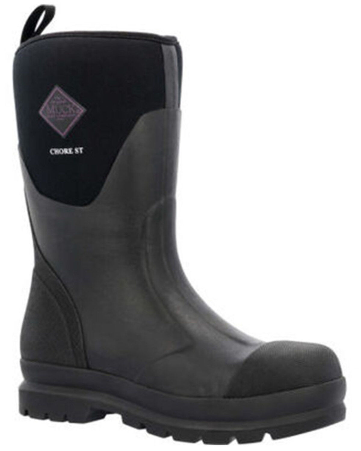 Muck Boots Women's Chore Classic Mid Waterproof Rubber Boots - Steel Toe, Black, hi-res