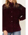 Image #2 - Cleo + Wolf Women's Embroidered Velvet Shacket, Grape, hi-res