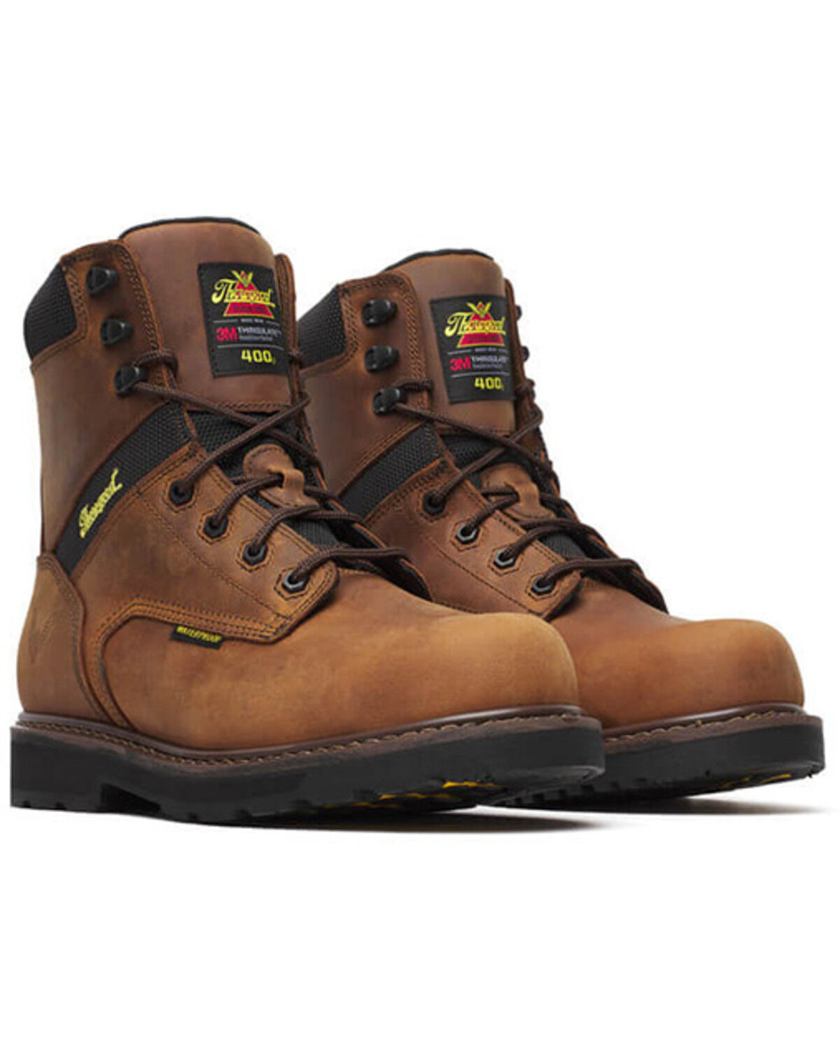 Image #1 - Thorogood Men's 8" Jobsite Series Waterproof Insulated Work Boots - Composite Toe, Brown, hi-res