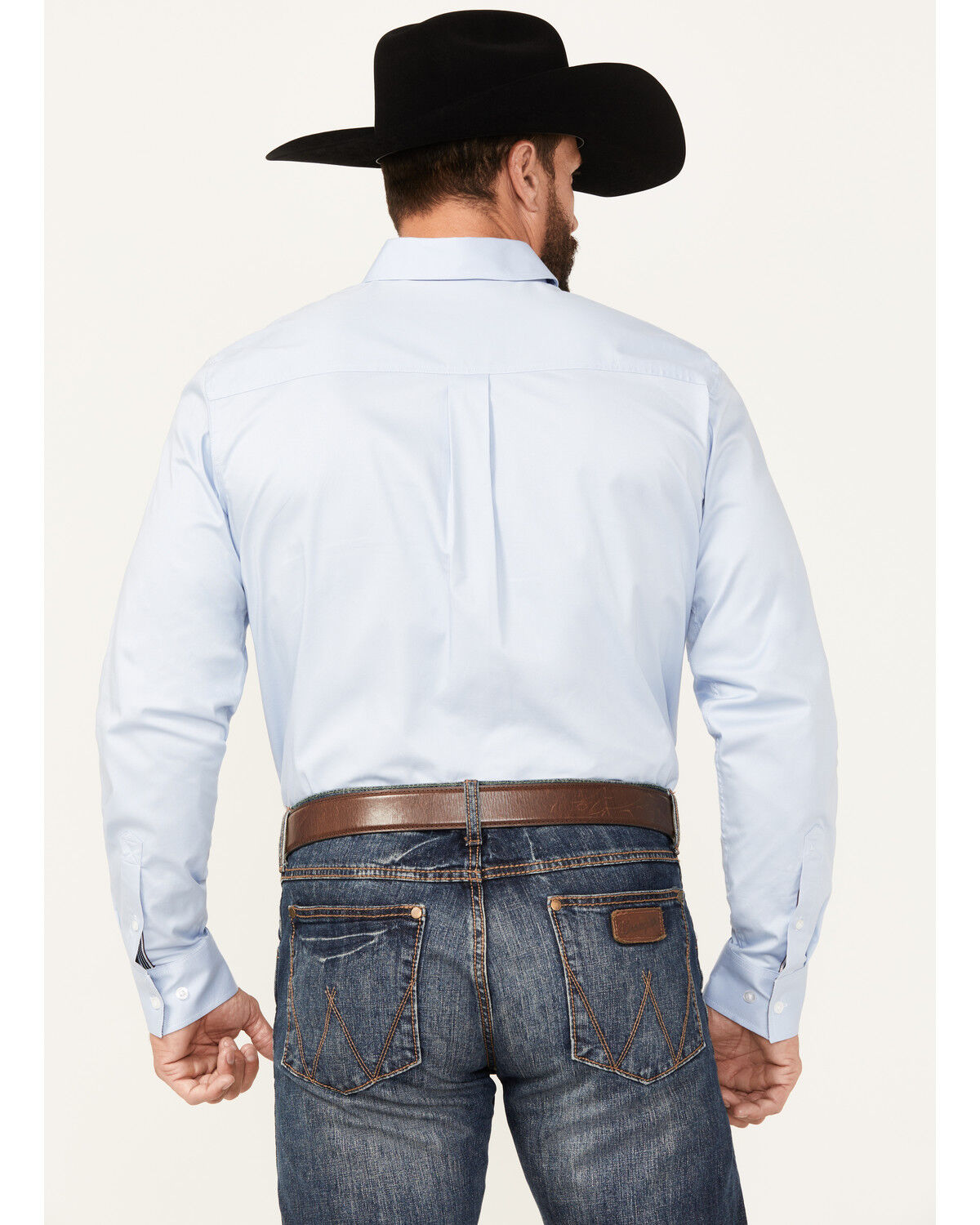 Image #4 - Cody James Men's Performance Twill Solid Long Sleeve Button-Down Western Shirt - Tall, Light Blue, hi-res