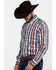 Image #3 - Resistol Men's Halo Med Plaid Long Sleeve Western Shirt, Red, hi-res