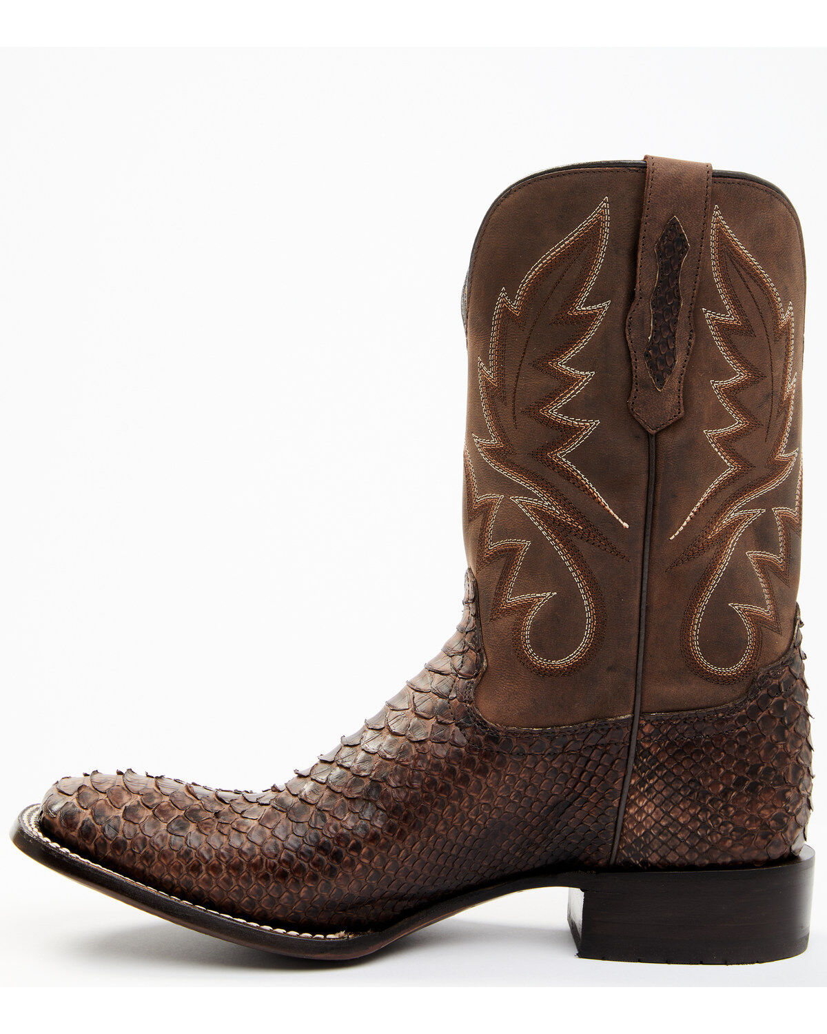 Image #3 - Cody James Men's Exotic Python Western Boots - Broad Square Toe, Chocolate, hi-res