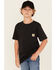 Image #1 - Carhartt Boys' Solid Short Sleeve Pocket T-Shirt , Black, hi-res