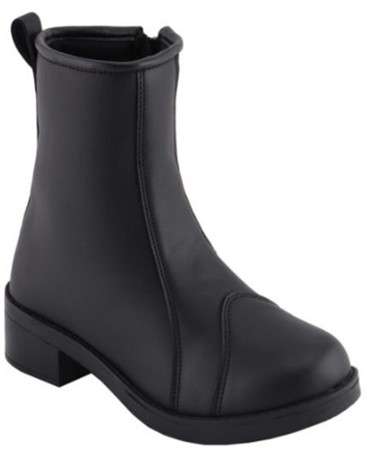 Milwaukee Leather Women's Clean Toe Cap Riding Boots - Round Toe, Black, hi-res