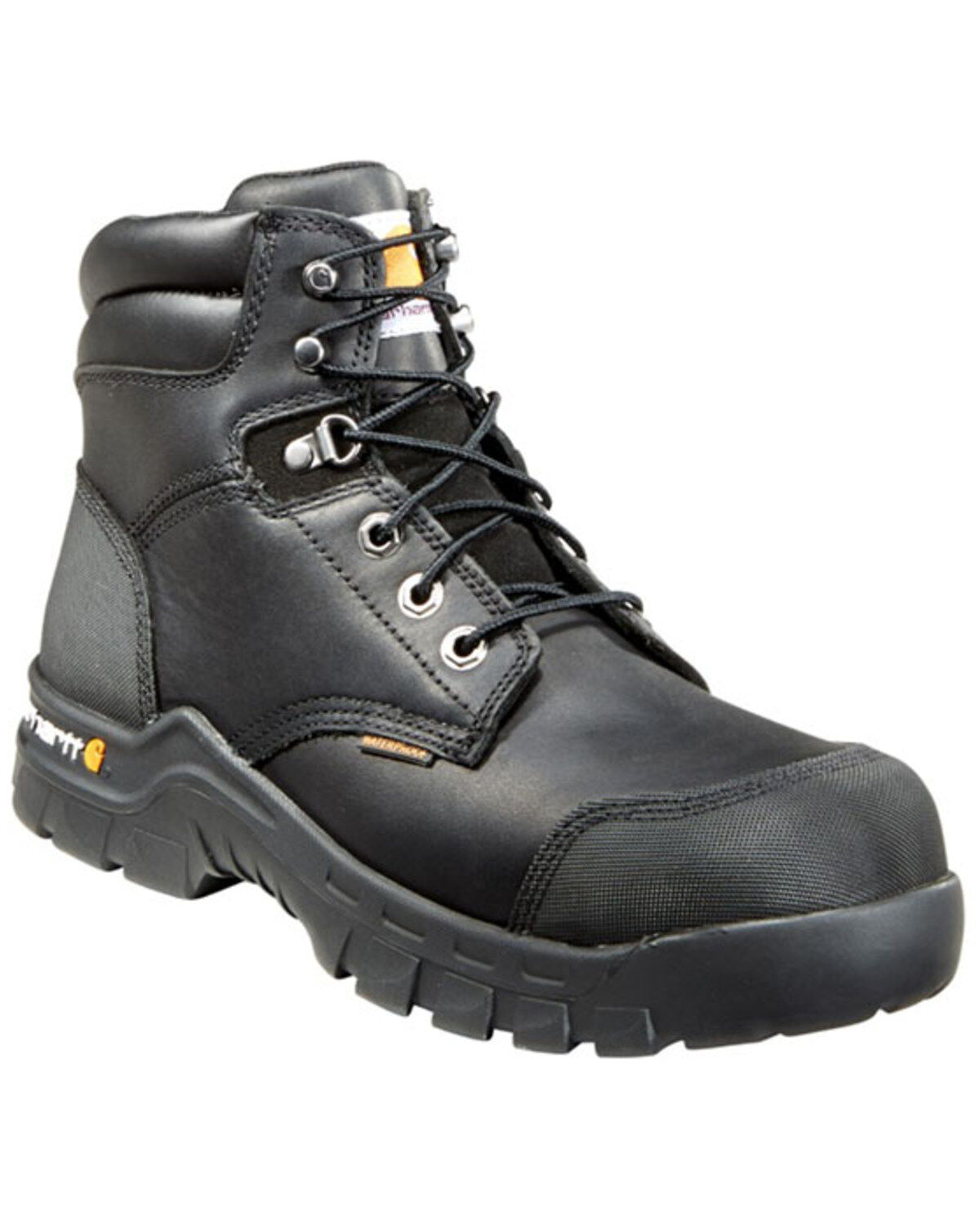 Image #1 - Carhartt Men's 6" Rugged Flex&reg; Waterproof Work Boots - Composite Toe, Black, hi-res