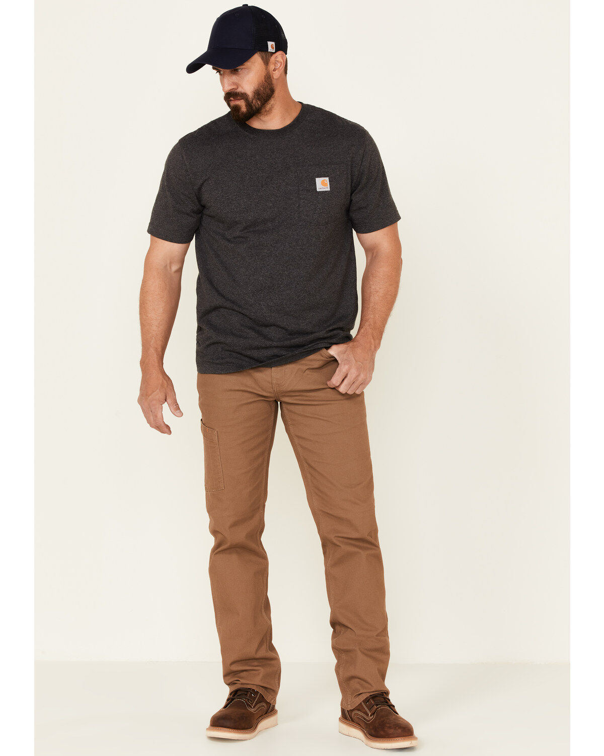Image #1 - Ariat Men's Field Khaki Rebar M7 Durastretch Made Tough Double Front Straight Leg Work Pants, Beige/khaki, hi-res