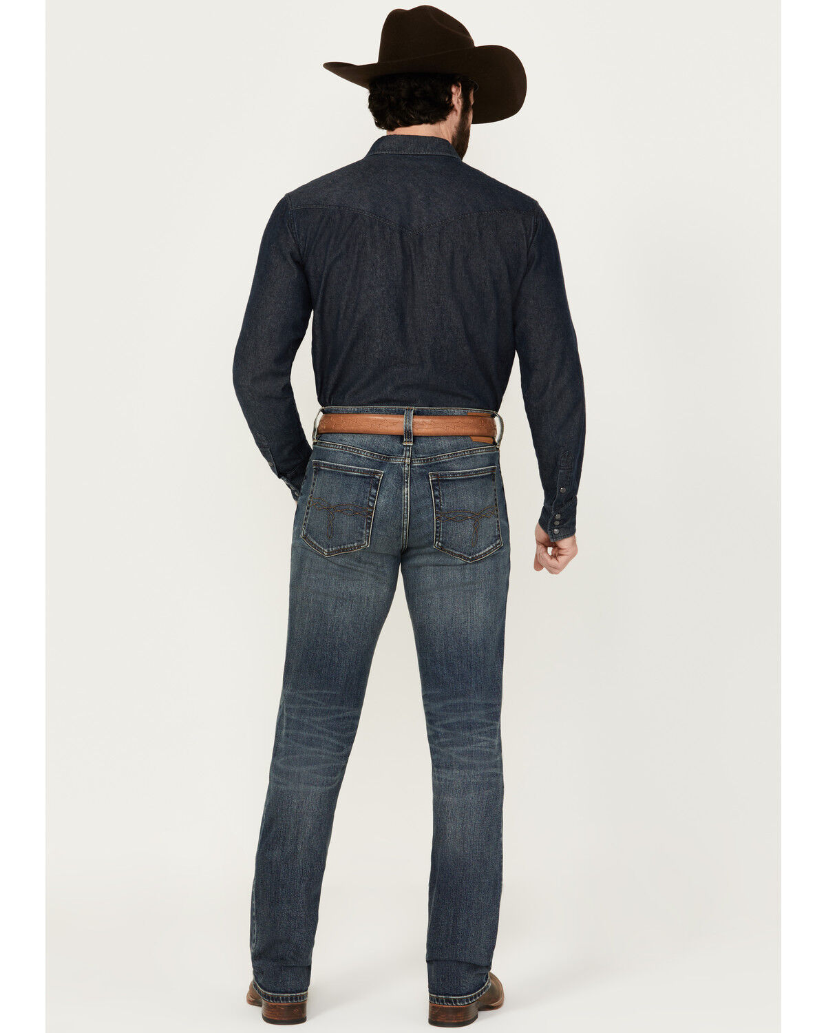 Image #3 - Blue Ranchwear Men's Sonora Wash Bronson Slim Straight Stretch Denim Jeans, Medium Wash, hi-res