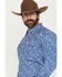 Image #2 - Cowboy Hardware Men's Scatter Paisley Print Long Sleeve Pearl Snap Stretch Western Shirt, Blue, hi-res